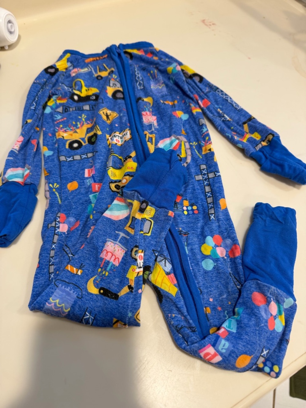 Little Sleepies Blue Construction birthday